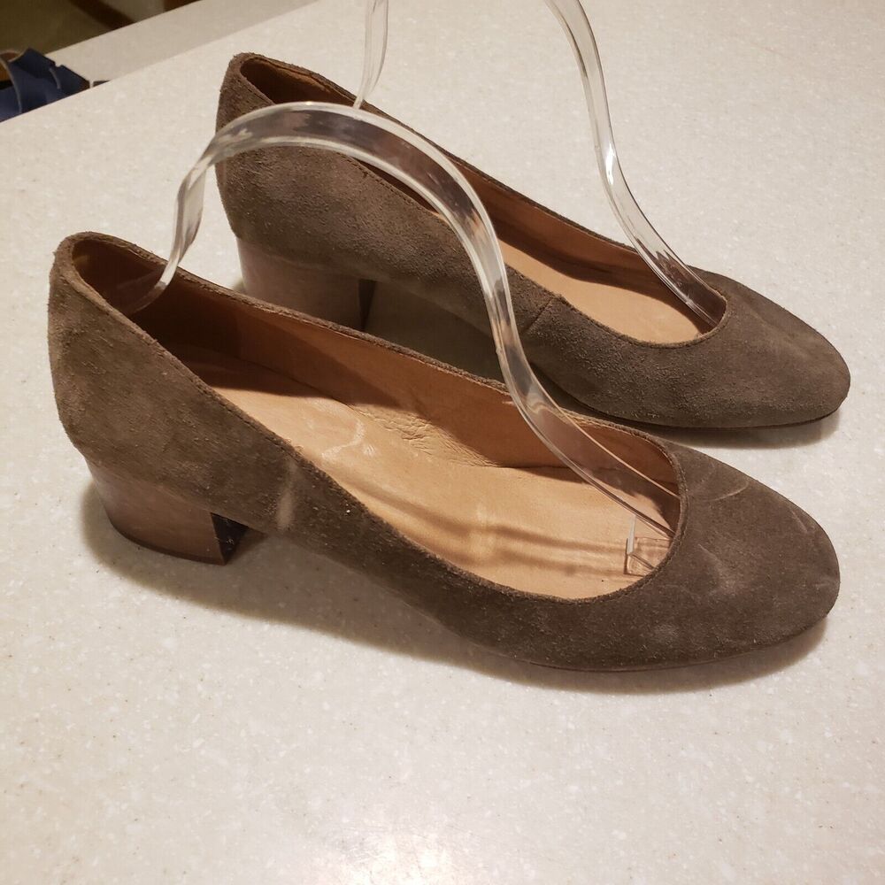 Madewell Taupe Suede Block Heels